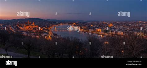 Budapest Sunset Panoramic View Stock Photo Alamy