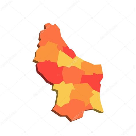 Luxembourg Political Map Of Administrative Divisions Cantons D Map