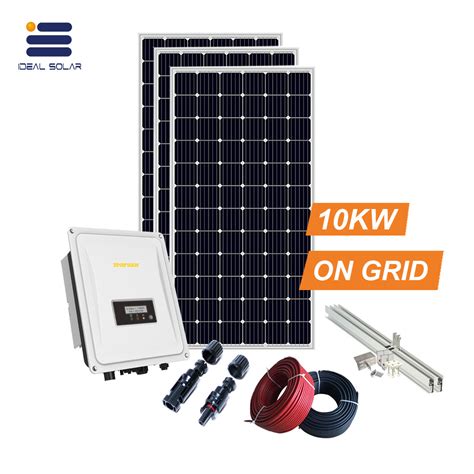 High Efficiency 10kw Grid Tie Solar Ups Solar System Price List With Mono Crystalline Panel