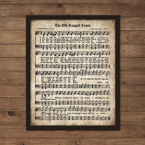 The Old Rugged Cross Print Printable Vintage Sheet Music Etsy Old