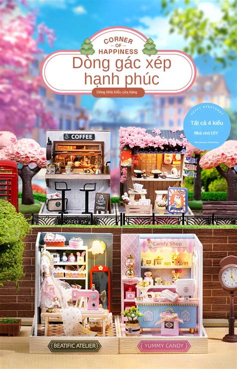 Mô Hình Ngôi Nhà Mini Hạnh Phúc A Pavilion Diy Cửa Hàng Mì Hoa Anh Đào
