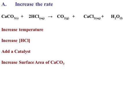 Subjective Question 1 Kinetics A Increase The Rate CaCO 3 S 2HCl