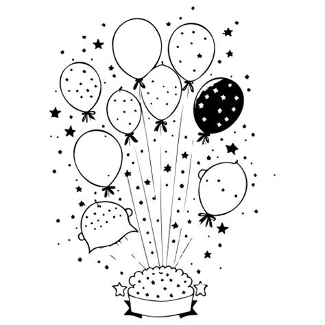 Doodle Kids Decoration Star Birthday Balloons Vector Image