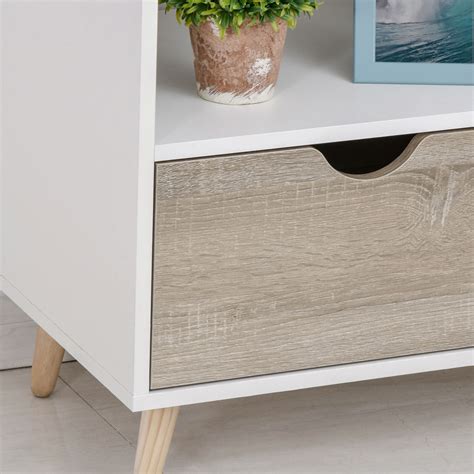 Portland White and Oak Wooden TV Cabinet | Wilko