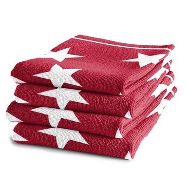 Keukendoeken DDDDD Star Red Set Van 6 Kookexpert