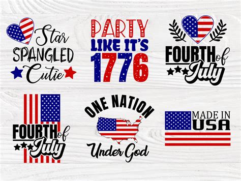 Th July Svg Bundle Patriotic Quotes Memorial Day Png Etsy