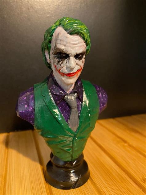 Joker Bust 3D Printed 5 5 Inches Joker Figure 3D Printed And Etsy