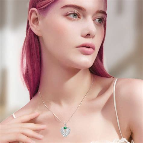 Angel Wings Necklace Sterling Silver 925brass Birthstone Necklace