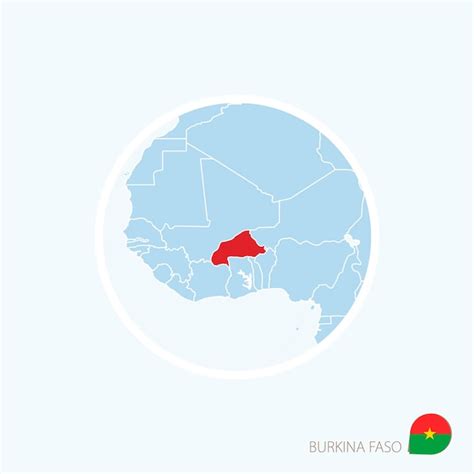 Icono De Mapa De Burkina Faso Mapa Azul De Frica Occidental Con