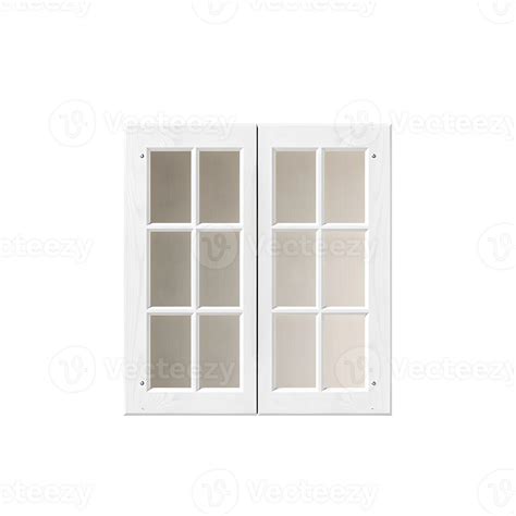 White Double Doors with Glass Panes 59217388 PNG