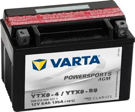 Varta Powersports AGM YTX9 BS Find Den Bedste Pris