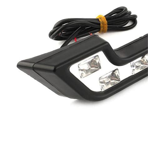 2PCS White 6 LED Car Driving Fog Lamp 12V DRL Daytime Running Light