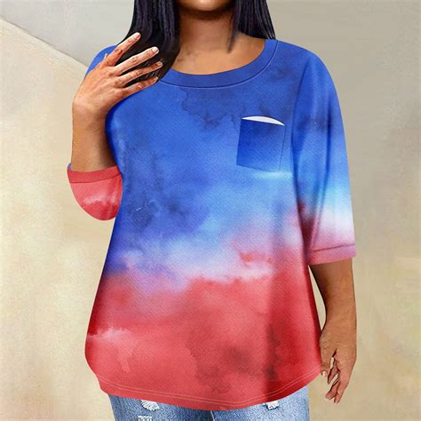 Dorkasm Women 4th Of July Tops 3 4 Sleeve Crew Neck Womens Tshirts Usa