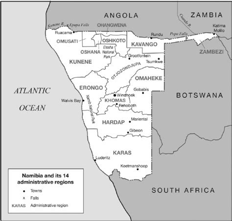 Large Detailed Political And Administrative Map Of Namibia With Relief