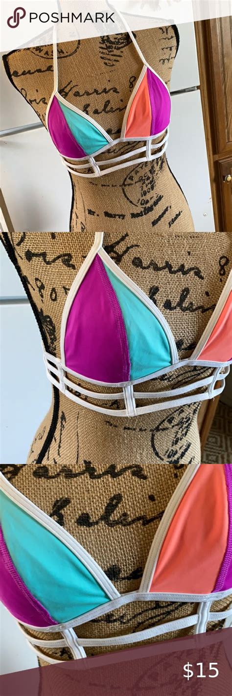 Victorias Secret Pink Bikini Top Size Extra Small Pink Bikini Top Color Block Bikini Secret