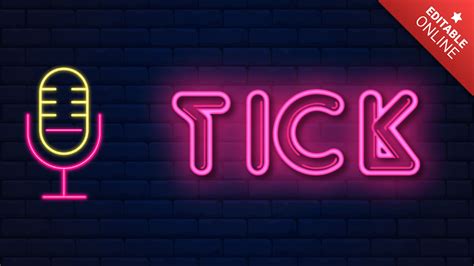 Tick | Neon Radio | Text Effect Generator