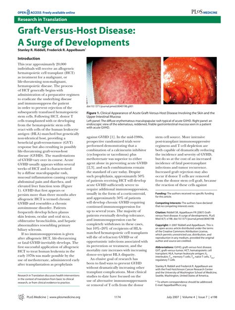 Pdf Graft Versus Host Disease A Surge Of Developments