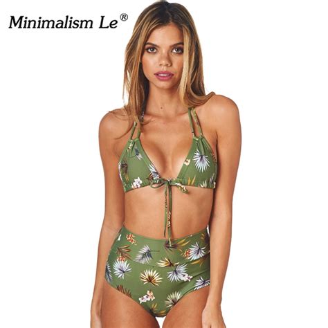 Minimalism Le Brand Bikinis Sets 2018 New Style Print Bikini Swimwear