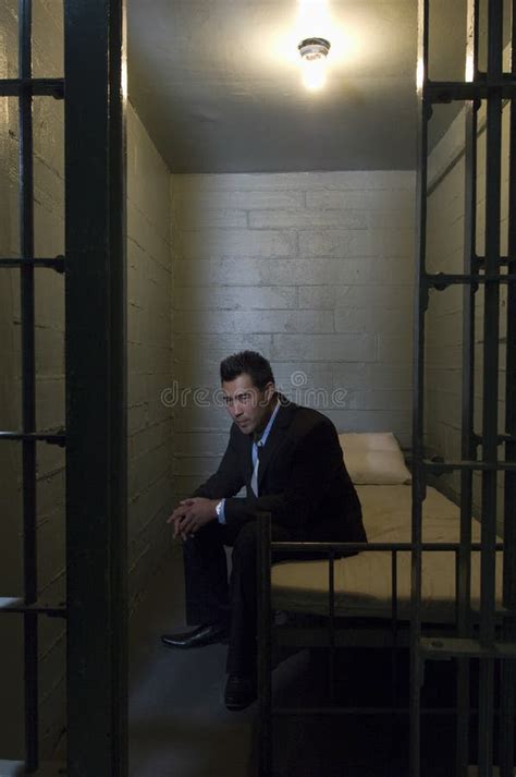 Man Sitting In Prison Cell Stock Image Image Of Imprisoned 29662867