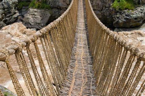 Keshwa Chaca Last Suspension Rope Bridge Of Inca People Ancient Pages