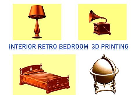 3D STL Files Models Interior Decor Retro Bedroom for 3D Printing Resin ...