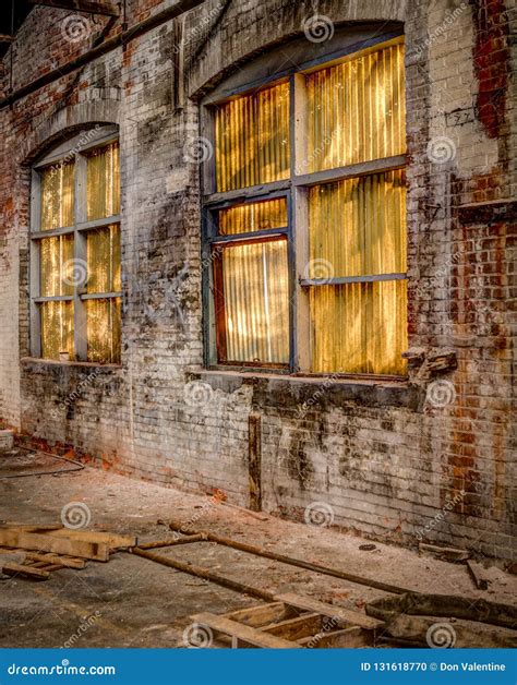 Abandoned Factory in Allentown - Window Wall 2 Stock Photo - Image of