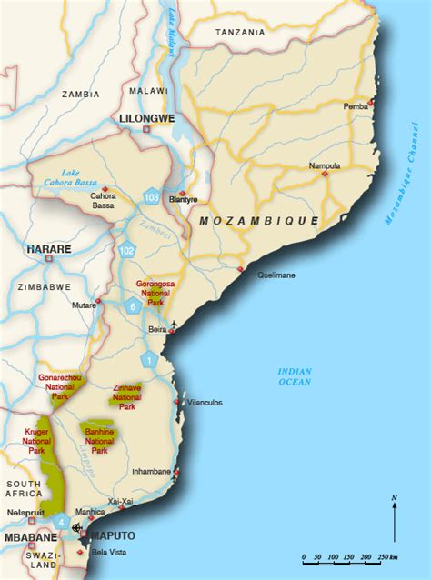 Map Of Mozambique Mozambique Map