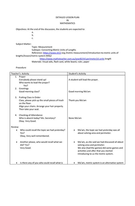 Scribd Detailed Lp In Math 5 Detailed Lesson Plan In Mathematics