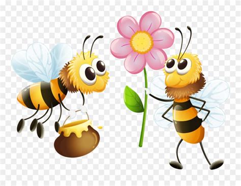 Bee Clipart Bees And Wasps Bee Farm Buzz Bee Bee Cartoon Flowers