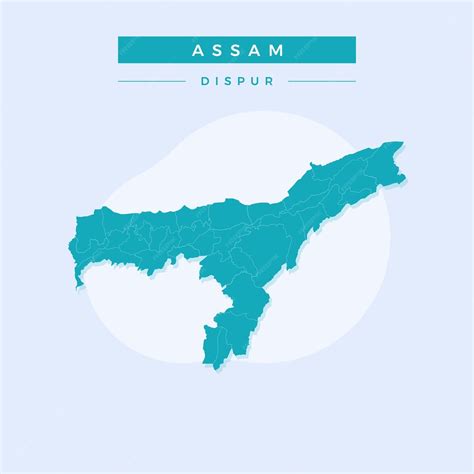 Premium Vector National Map Of Assam Assam Map Vector Illustration Vector Of Assam Map