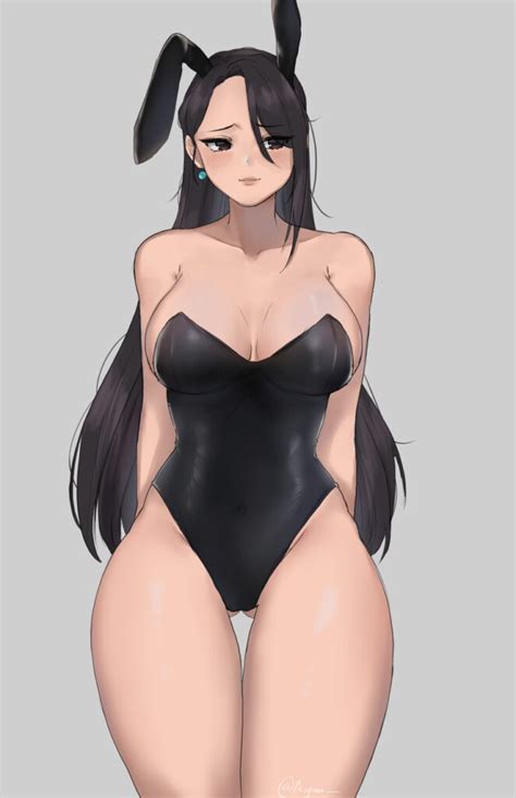 Sage Game Porn Thighs Bunny Girl Earrings Black Hair Bunny Ears