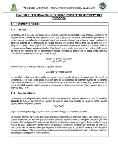 PDF PRÁCTICA 5 DETERMINACIÓN DE DENSIDAD PESO PDF fileaparente