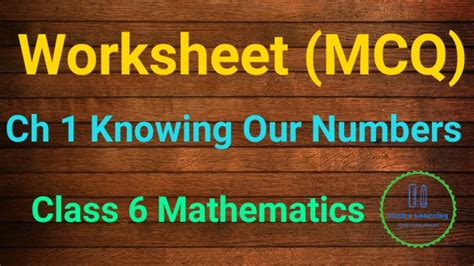 Worksheet Knowing Our Numbers