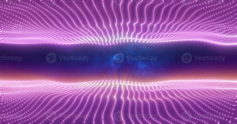 Abstract Purple Energy Waves From Particles Above And Below The Screen