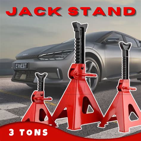 Universal Car Jack Stand Heavy Duty 3 Ton Capacity Slotted Pad Lifting