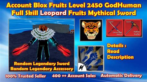 Blox Fruit Level 2450 Godhuman Leopard Fruits Full Skill Hallowscythe