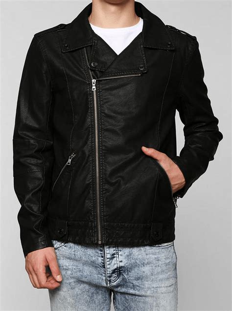 Mens Urban Outfitters Faux Leather Jacket A2 Jackets