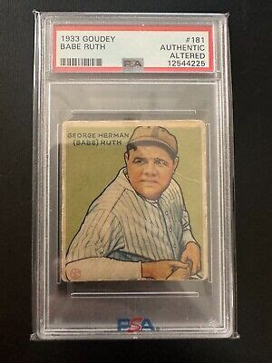 Goudey Big League Chewing Gum Babe Ruth Psa Authentic Yankees