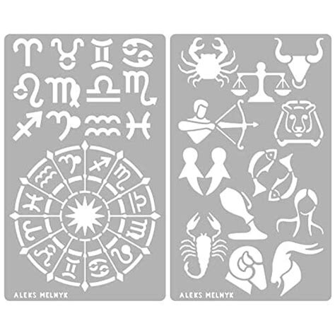 Aleks Melnyk Metal Stencil Zodiac Glyphs Symbols Stainless Steel