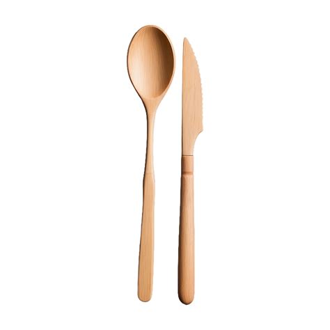 Ai Generated Wooden Utensils Isolated On Transparent Background