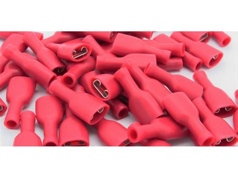 Cosse clip électrique rouge femelle 6 3 mm isolée lot de 50