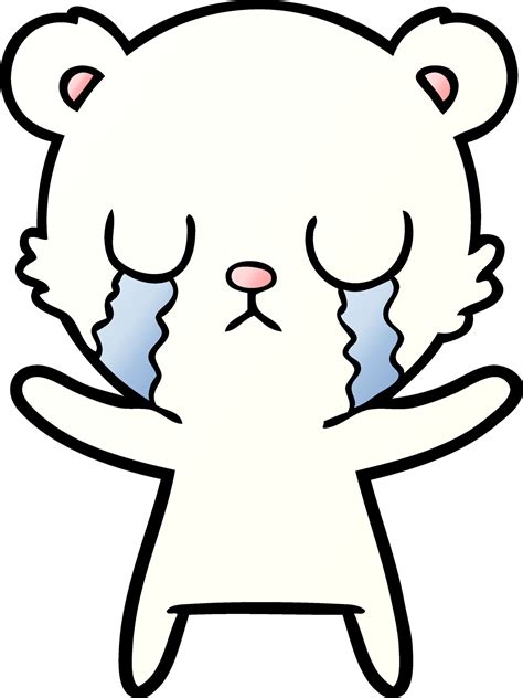 Sad Little Polar Bear Cartoon 12379712 Vector Art At Vecteezy