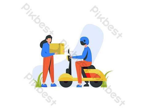 Couriers Ride Motorcycles And Deliver Goods To Customers Vector