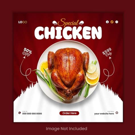 Premium Vector Delicious Premium Fried Chicken Social Media Banner