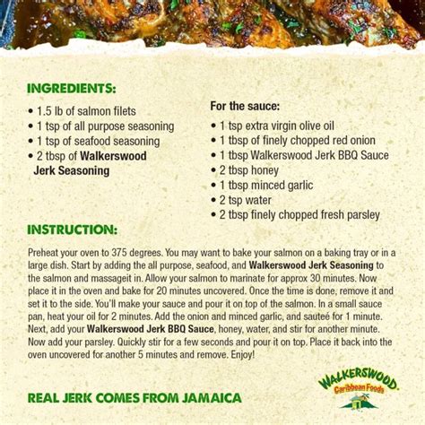 Honey Jerk Salmon Walkers Wood Caribbean Foods