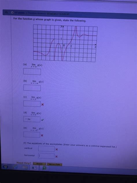 Solved For The Function G Whose Graph Is Given State The Chegg