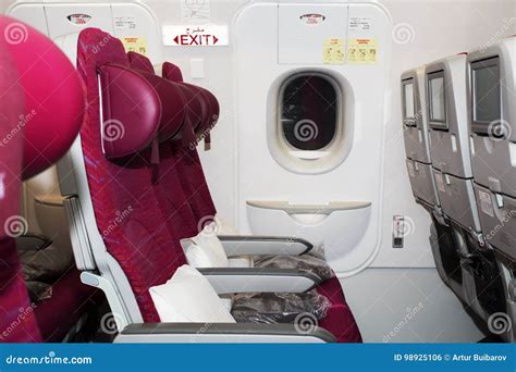 Qatar Airways Airbus A320 Economy Class Emergency Exit Seats Editorial