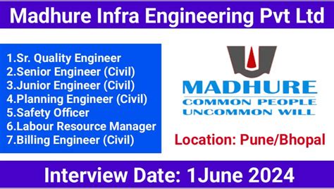 Madhure Infra Engineering Pvt Ltd Walk In Interview 2024 Hiring For Multiple Positions