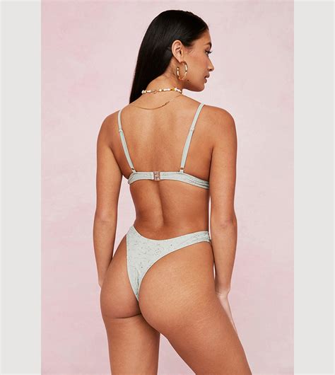 Buy Nasty Gal Broderie Underwire High Leg Bikini Set In Sage