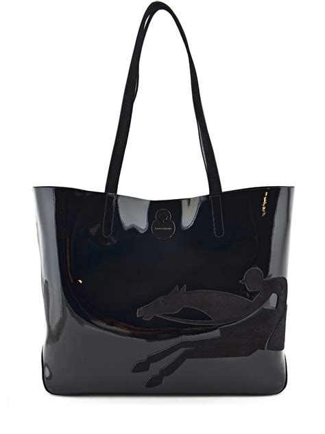 Sac Port Main Longchamp Shop It Vernis Noir En Vente Au Meilleur Prix